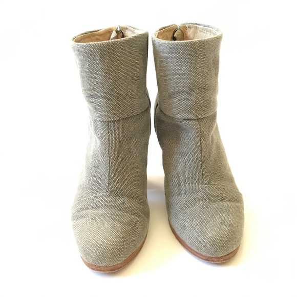 Rag & Bone Newbury Boots Booties 36 6 Gray Canvas - Picture 5 of 12
